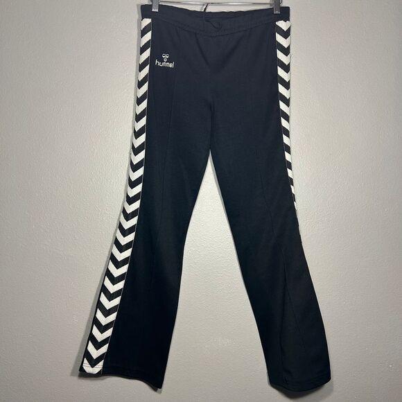 Hummel Track Pants Athletic Training Warm Up Black White Stripe Women's Size S - Picture 1 of 6